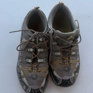 The North Face Gray and Gold Trail Shoes